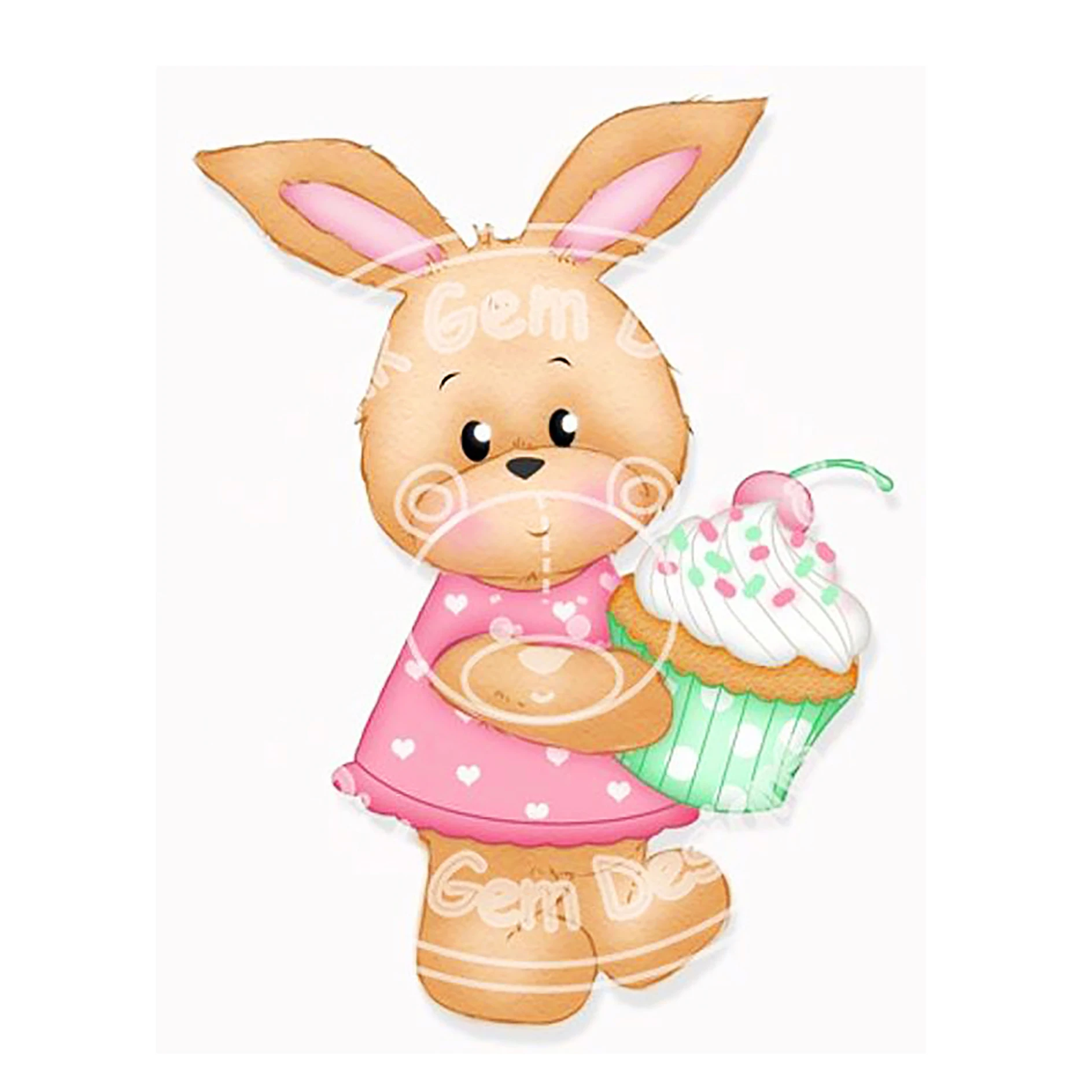 Милый кролик девочка с тортом металлические Вырубные штампы пасхальное животное