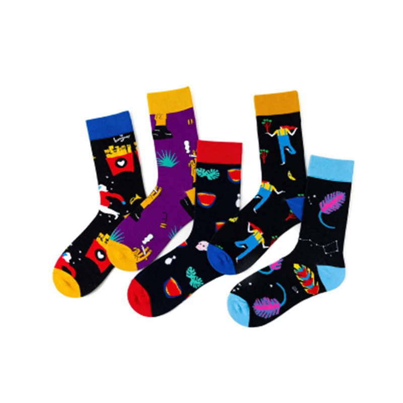 

Socks women's Personality Street Style Smoke Dancing Feather Fries Cotton Basketball Football Summer Seasons Men's socks
