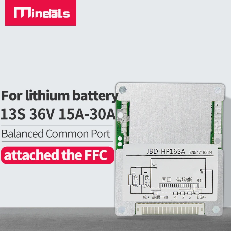 

13S 48V BMS PCM Li ion battery 18650 15A 20A 25A 30A Charging Voltage 54.6V With balance constant discharge current bms