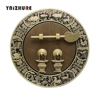 180mm chinese antique furniture pull copper cupboard entrance cabinet handle doorplate door retro handle decoration round lock