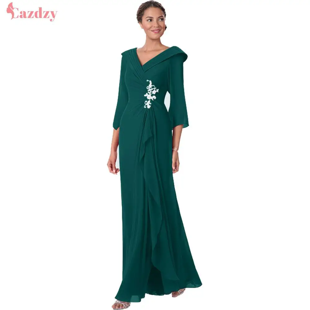 

2020 new plus size mother of the Bride Dress for weddings party with Multiple colors long Sleeve ladies Formal Prom Evening gown