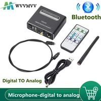 wvvmvv bluetooth 5 0 compatible dac digital to analog audio converter adapter playback microphone remote control audio decoder
