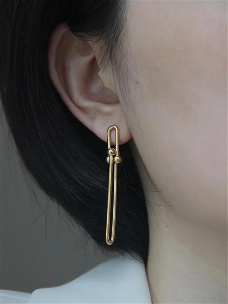 Серьги-гвоздики kshmir U-образные с металлическим шаром пряжка подковы 2020 |