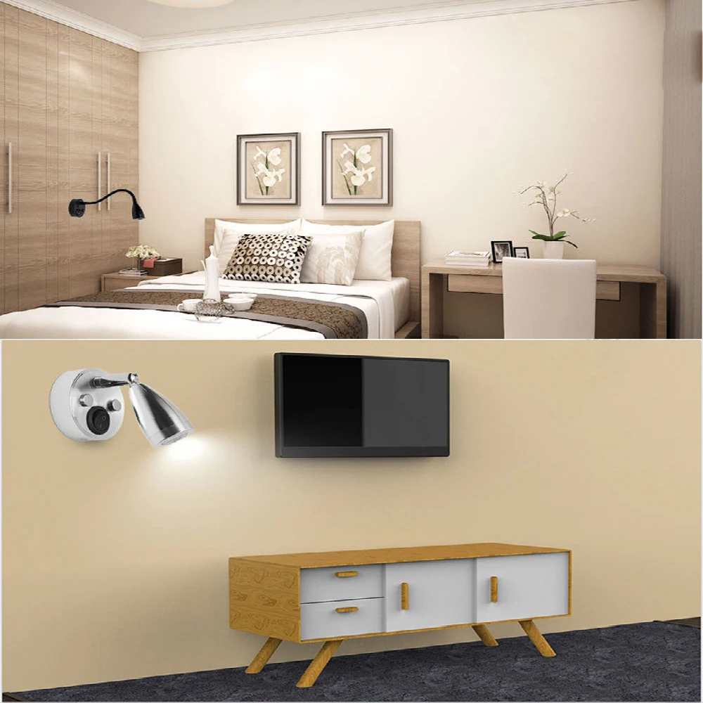 

Flexible and adjustable RV Reading Light 12V 3W Bedside wall lamp with switch, Designed for Reading, Boat, Yacht, Motorhome