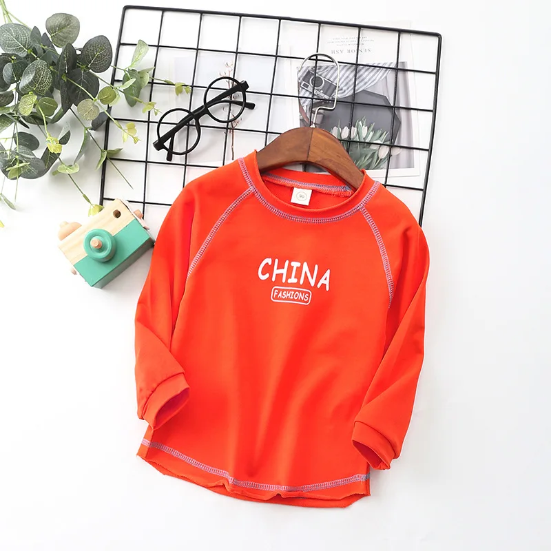 

Toddler Sweatshirt Boy Girl Cotton T-Shirt Terry Letter Long Sleeve Sport Top Infants 2 3 4 5 6Years Exquisite Fashion Clothing