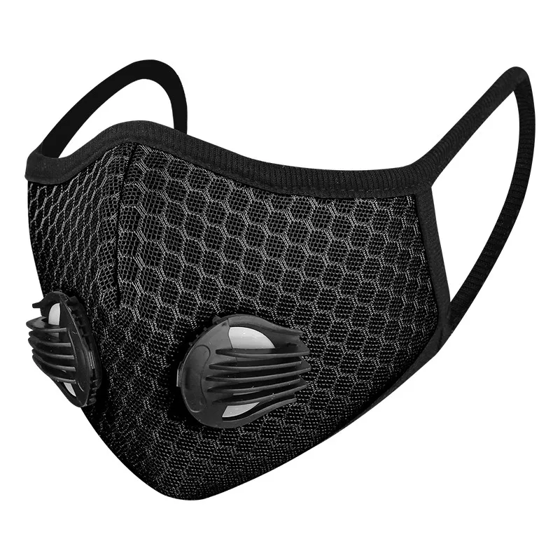 

1 Pcs Black Mask Dust And Fog Protection Breathing Anti Pollution Activated PM2.5 With Activated Carbon Filter Face Mask