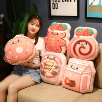nordic style strawberry ice cream milk cake donuts pillow soft plush toy creative chair cushion stuffed baby gift house decor
