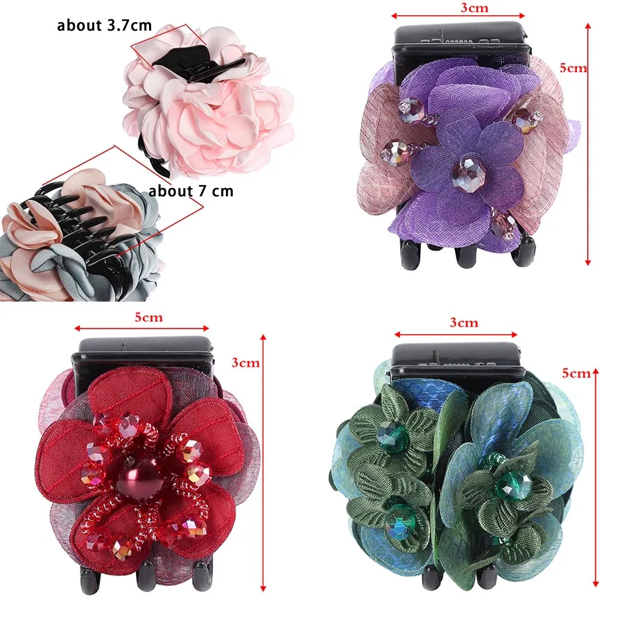 Заколка для волос Haimeikang Женская пластиковая с цветами |