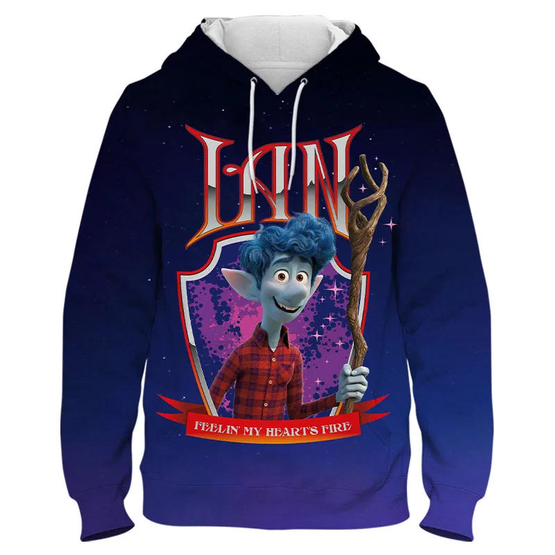 

New Disney Pixar Onward Hoodie of Men Casual Cartoon Anime Hoodies Sweatshirts Streetwear Men Women Harajuku Pullover 3D Hooded