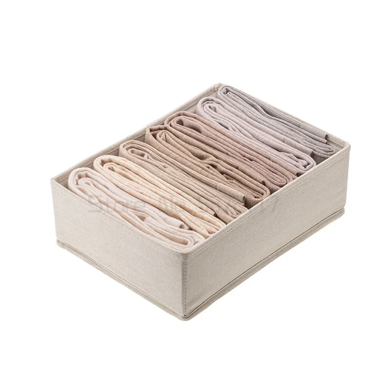 

Тканевый складной ящик для хранения нижнего белья, ящик для шкафа, ящик для хранения носков, бюстгальтеров и отделочная коробка, разделител...