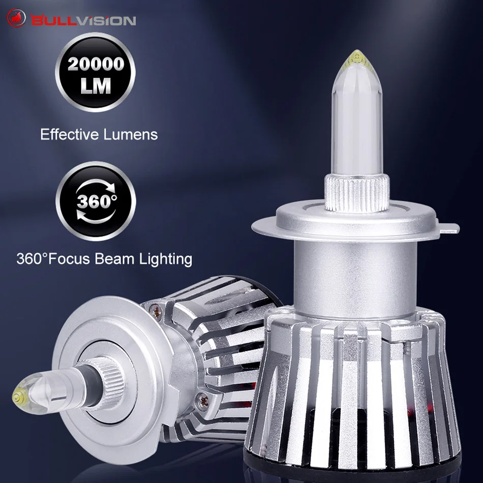 

360 Lighting Low Beam H7 LED H8 H9 H11 HB3 9005 HB4 9006 LED Headlight with Lens csp LED Car Light Bulbs for Projector