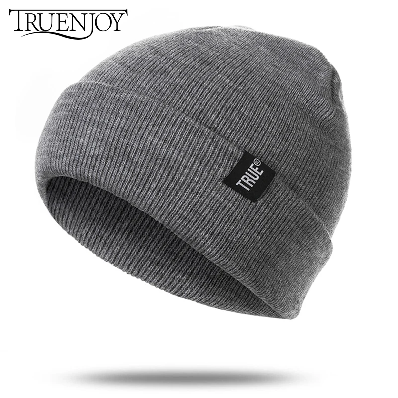 Трикотажная Шапка-бини для мужчин и женщин однотонная на осень/зиму | Аксессуары