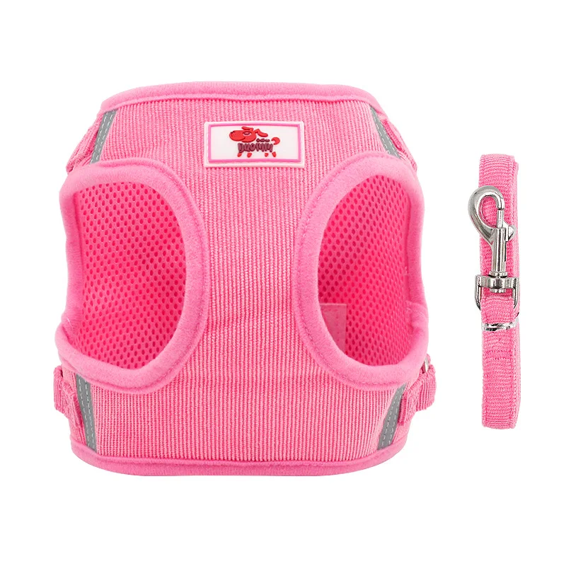 

Pink Pet Harness Vest-style Reflective Dog Leash Puppy Vest For All Seasons