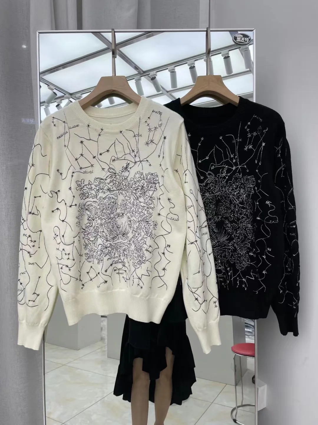 

Woolen Brand Sweaters Women Pullovers White Jumper O-Neck Knit Tops Casual Jersey Runway Design 2021 Autumn Winter Korean Style