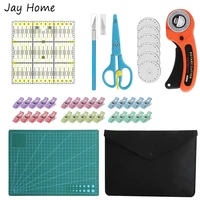 rotary cutter kit with cutting mat patchwork ruler carving knife scissors sewing clips for quilting leather sewing accessories