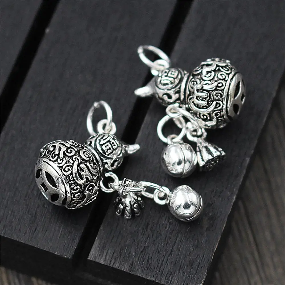 

1PCS Sterling S925 Silver Pendant Women Luck Gourd Calabash DIY Bead 11.3x17mm