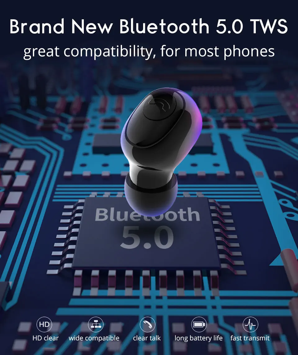 5,0 Bluetooth наушники TWS беспроводные наушники Blutooth наушники Handsfree гарнитура спортивные наушники Игровые наушники для телефона