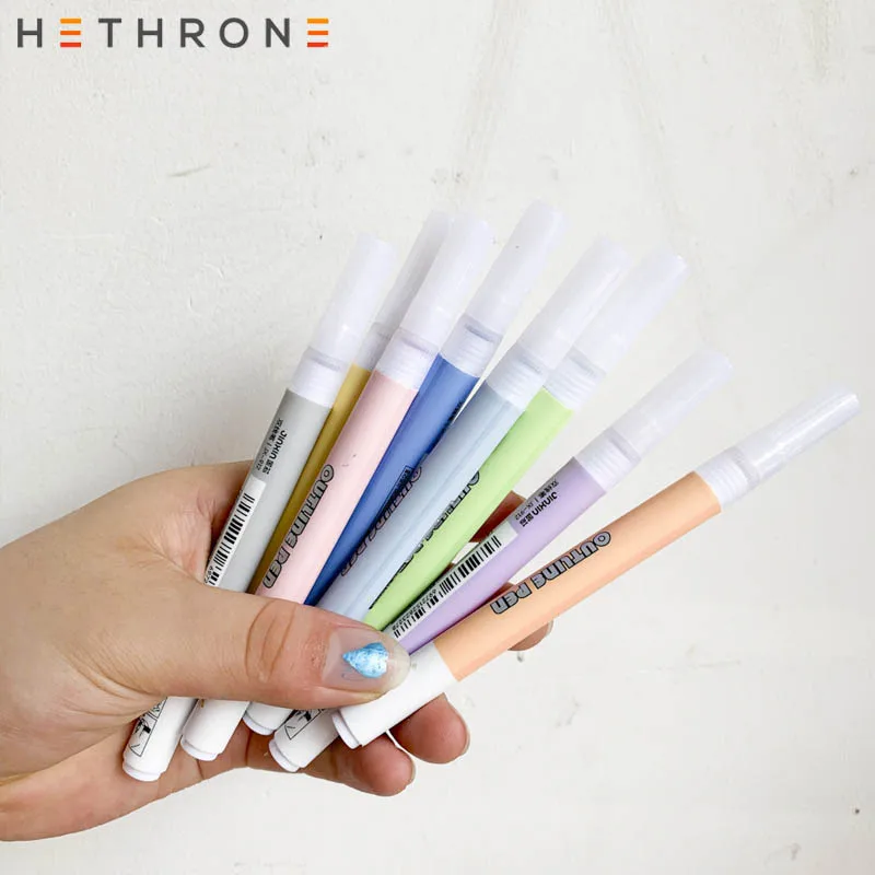 Hethrone 8 шт./компл. флэш блесток задного маркер красочные художественный маркер для белой доски флэш-памяти вручную учетной записи ручка фломастеры для рисования