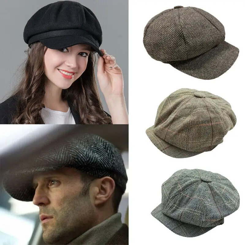 Fashion Unisex Women Men S Cap Herringbone Newsboy Cap Cabbie Unisex Peaky Blinders Baker Women Men Winter Hat Aksessuary Dlya Odezhdy Aliekspress