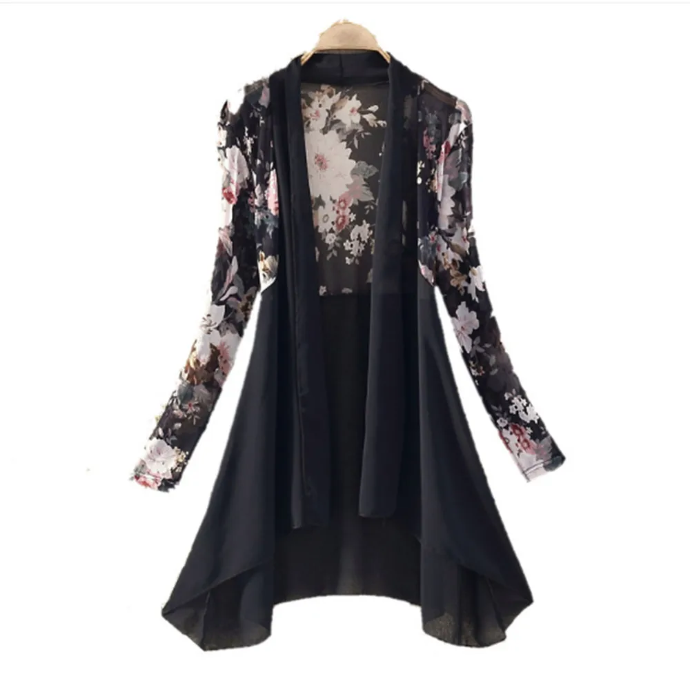 

Woman Sun protection clothing Sheer Chiffon Shirt shawl Coat YF028