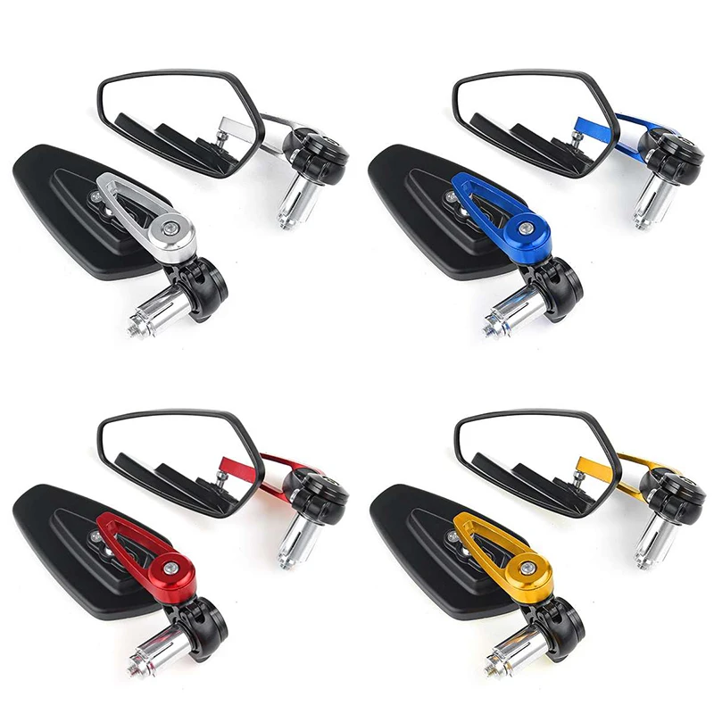 

1 Pair 7/8" 22mm Universal Motorcycle Aluminum Rear View Black Handle Bar End Side Rearview Mirrors