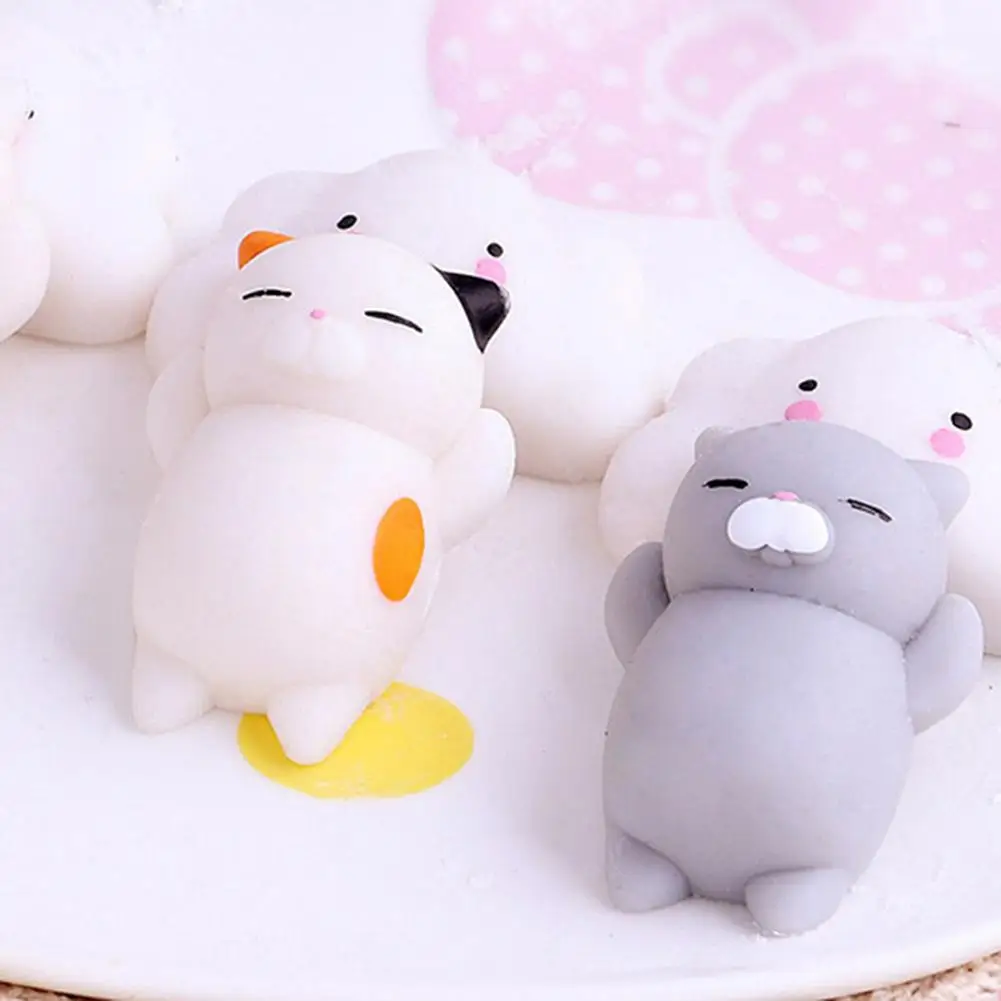 Mini juguete Antiestr&eacute;s con dibujos de gato para ni&ntilde;os, juguete suave de animales para apretar y aliviar el estr&eacute;s, ideal para regalo, ideal para descompresi&oacute;n-1