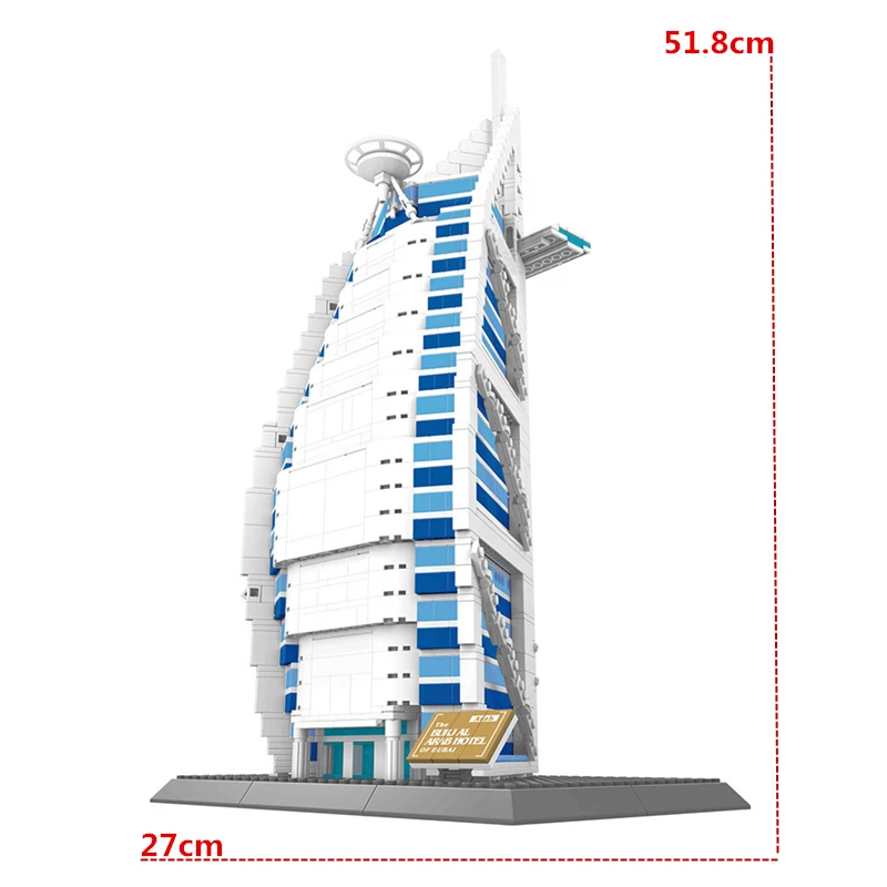 

WANGE Architecture Dubai Burj Al Arab Building Blocks Sets City Bricks Classic Skyline Model Kids Gift Toys