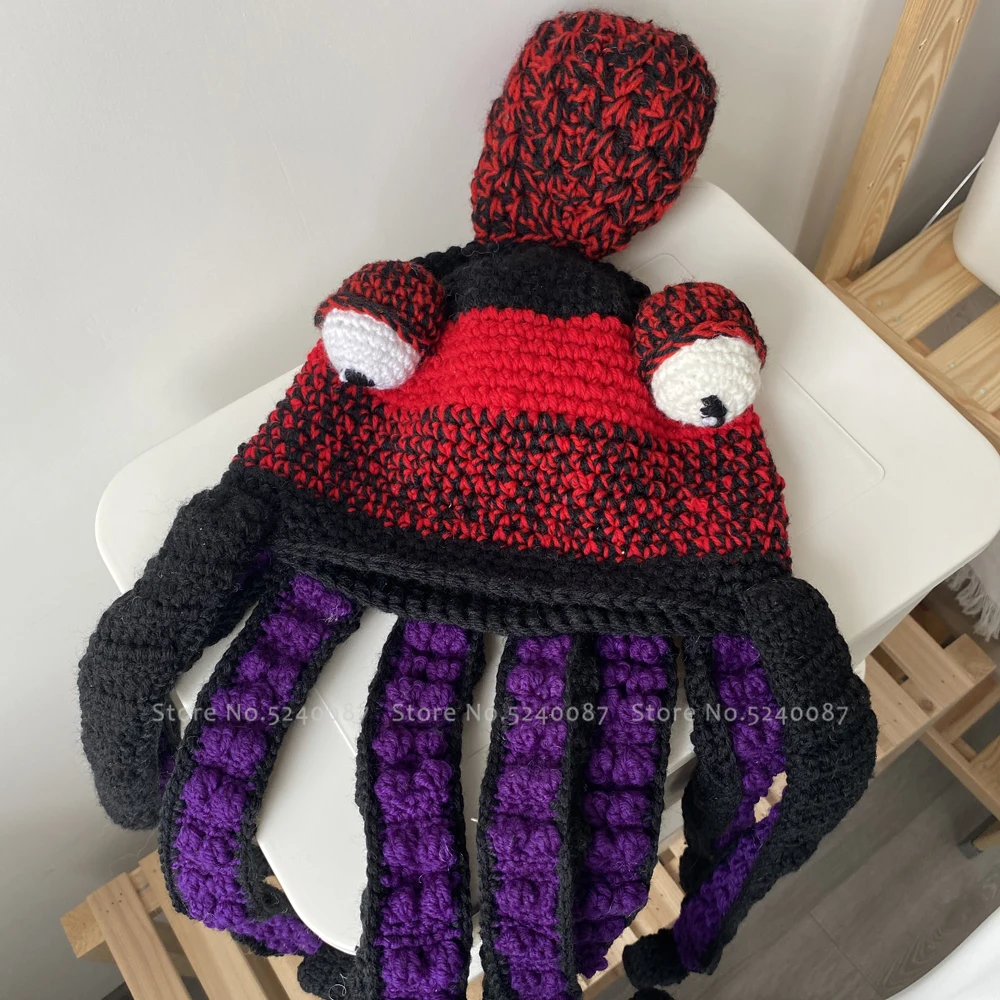 Вязаная Шерстяная Шапка-Осьминог для мужчин и женщин головной убор косплея Для