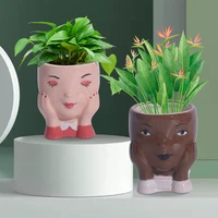 nordic minimalist character ceramic desktop pot indoor home decoration personality flowerpot creative gardening potted ornaments