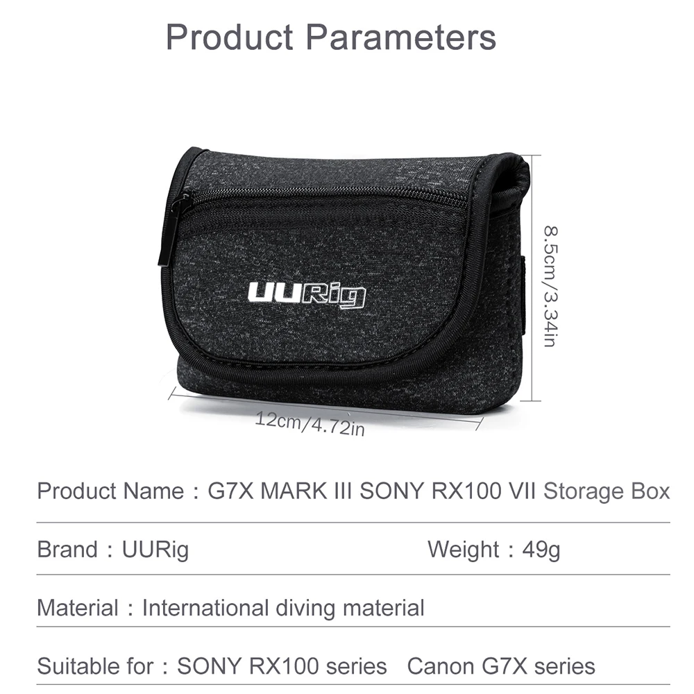 Сумка для камеры UURig R014 защитный чехол хранения Sony RX100 VII ZV1 Canon G7X Mark III аксессуары