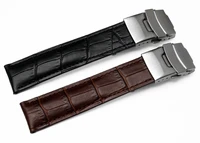 19mm20mm22mm leather watchband strap deployment buckle fits for omega watch bracelet speedmaster de ville seamaster