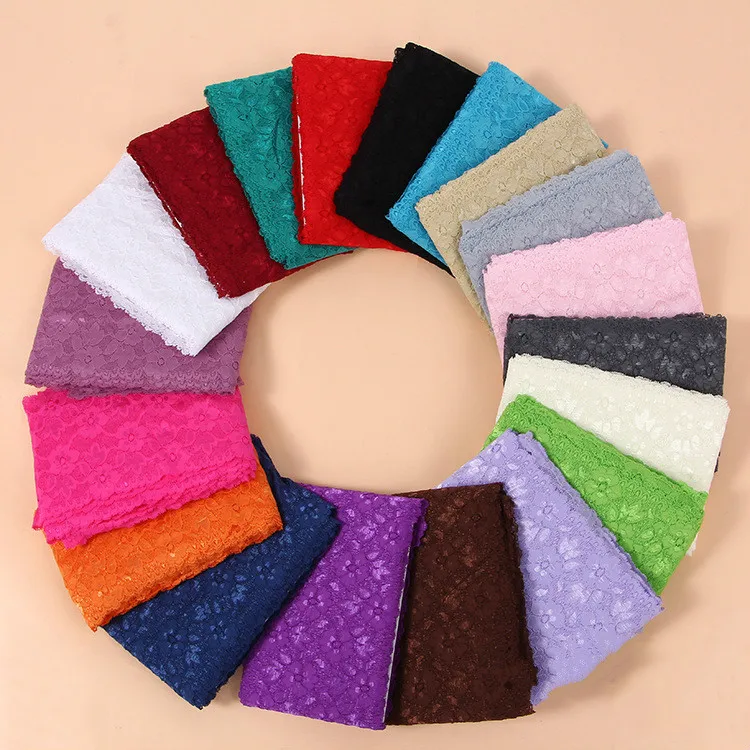 2 метра/Лот 16 см эластичная кружевная ткань черный белый бежевый бордовый Синий