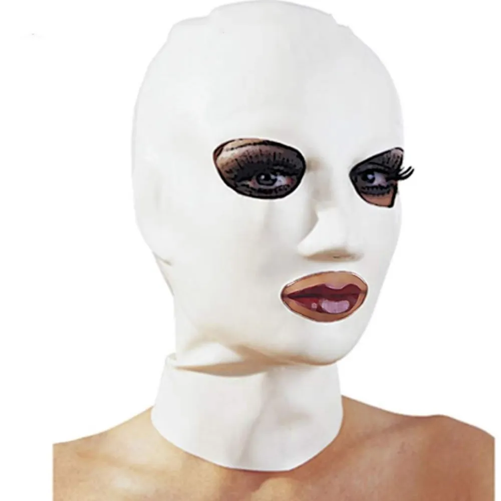 

Белая латексная маска на молнии для вечерние