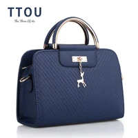 large capacity leather women handbag fawn twill decor top handle bags office fashion female casual tote shoulder bags