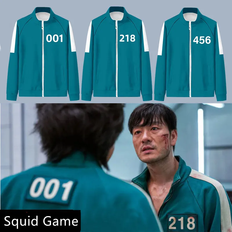 

Костюм для косплея Хэллоуина из игры кальмар пальто Kdrama спортивная куртка 456 цифровой свитер 001 корейский драматический Топ рубашка одежда