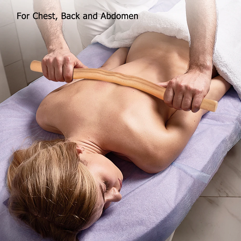 

4pcs Wooden Massage Tool Guasha Back Shoulder Neck Waist Leg Physical Pressure Point Massage Stick for Pain Relief Health Care