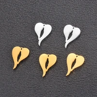 5pcslot stainless steel heart pendant charms gold angel wings charm for diy jewelry making findings supplies wholesa