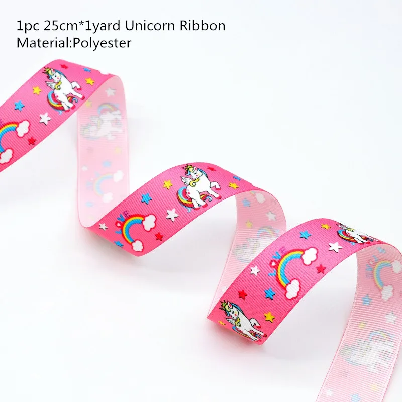 Ribbon B Вечерние ободки с единорогом для девочек, ободок для волос с русалочкой, лента с единорогом, бант для волос, аксессуары для дня рождения, Детские вечерние украшения - Цвет: Ribbon B