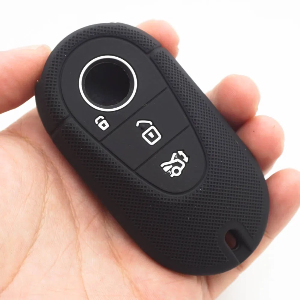 

Xinyuexin Silcione Car Key Case Cover for Mercedes for Benz EQA EQC EQS 2020-2022 Smart Remote Key Case Shell Holder Protector
