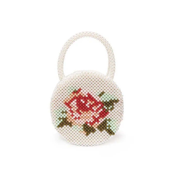 Круглая сумка из бисера ручная с жемчугом модные Ins этнические жемчужные