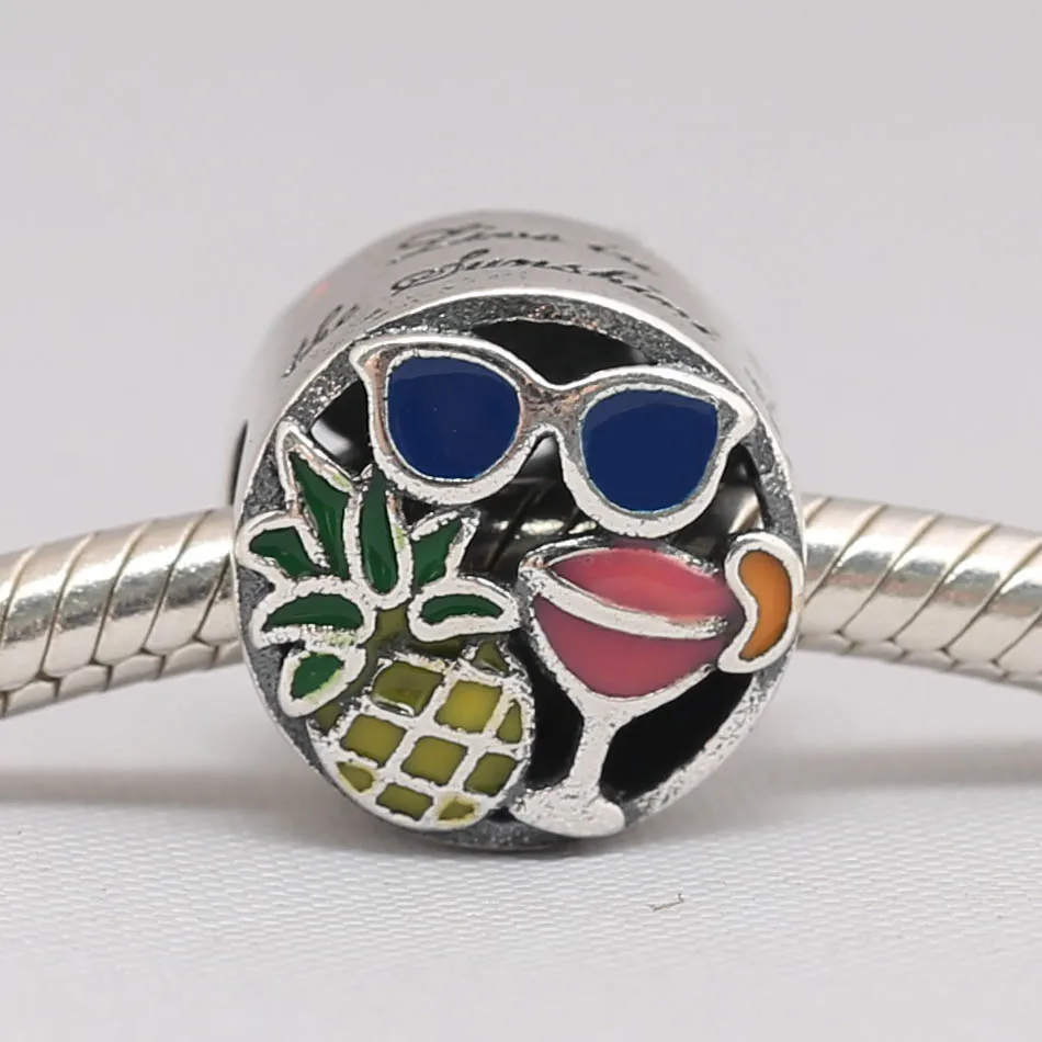 Аутентичные S925 Бусины DIY Ювелирные изделия Летние веселые амулеты подходит для