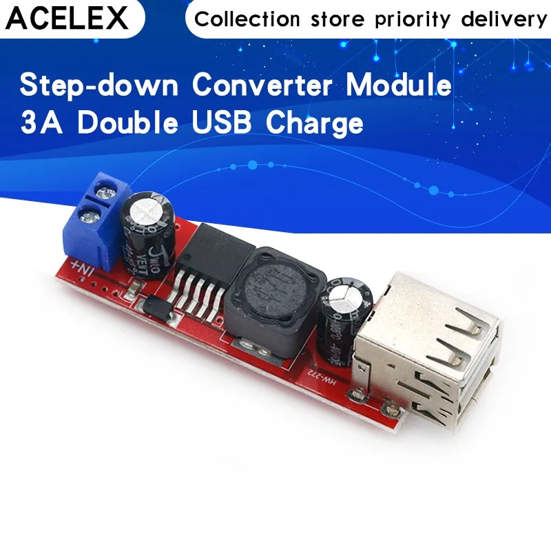 DC 6V 40V до 5V 3A двойной USB зарядный понижающий модуль преобразователя для