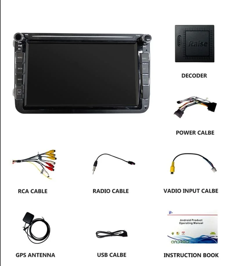 2din hd 8inch car radio android car video player gps wifi bluetooth navigation for volkswagen passat skoda car stereo free global shipping