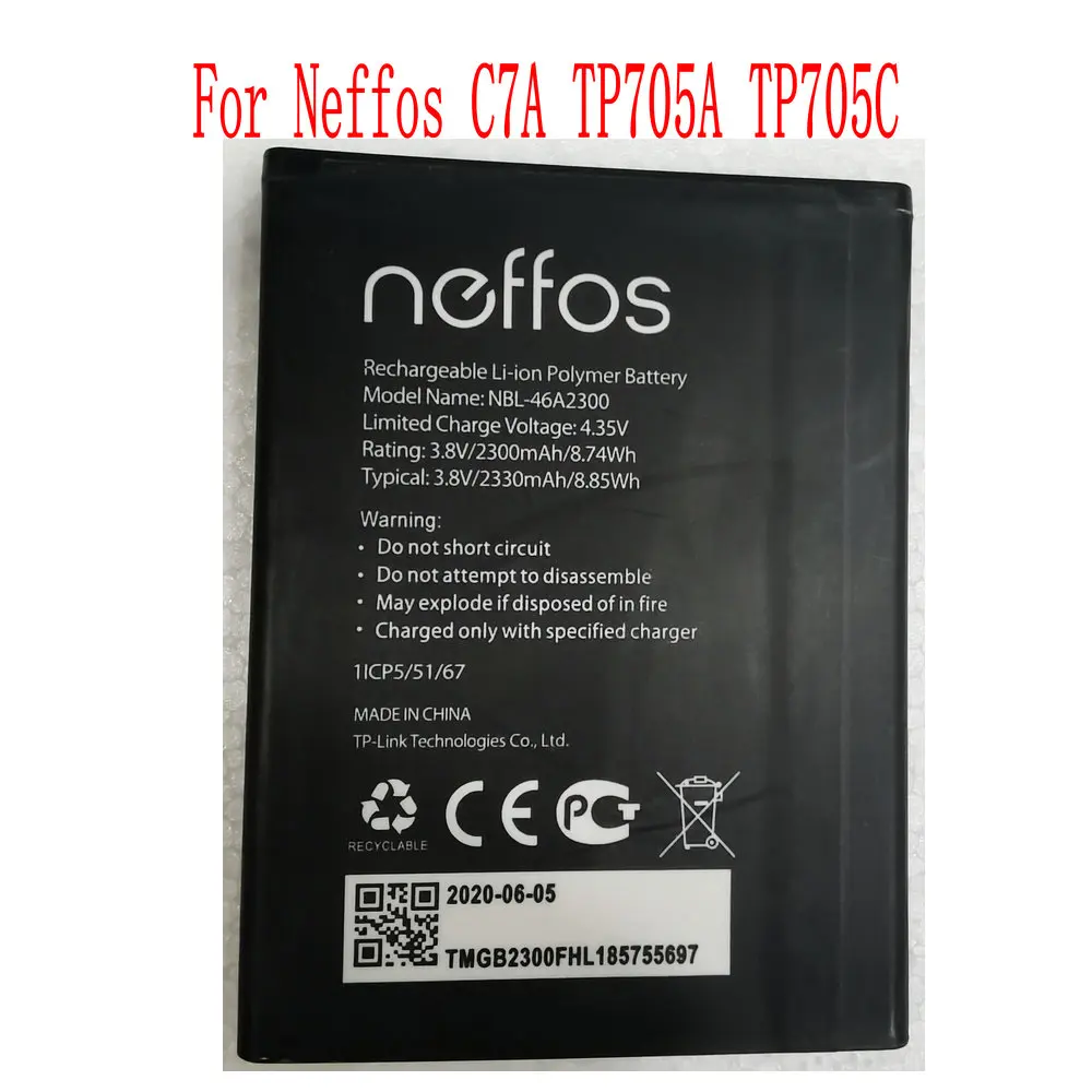 

Brand new original 2300mAh NBL-46A2300 Battery For Neffos C7A TP705A TP705C Mobile Phone