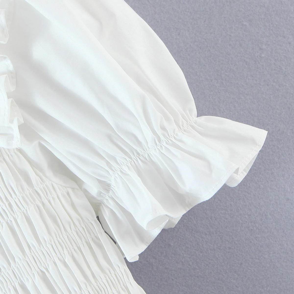 

New Fashion Tide 2021 Summer Square Collar Ruffle Waist Vintage French Dress Hiliday Lady Vestidos Short Sleeve Skirt For Women