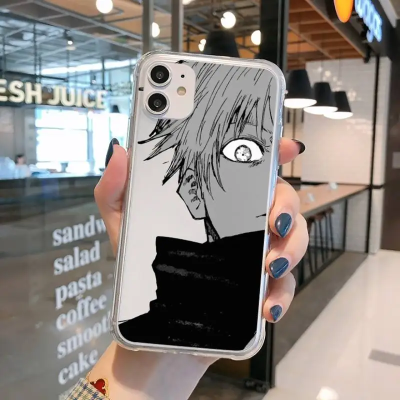 

Jujutsu Kaisen Anime Gojo Satoru Phone Case Transparent for iPhone 11 12 mini pro XS MAX 8 7 6 6S Plus X 5S SE 2020 XR