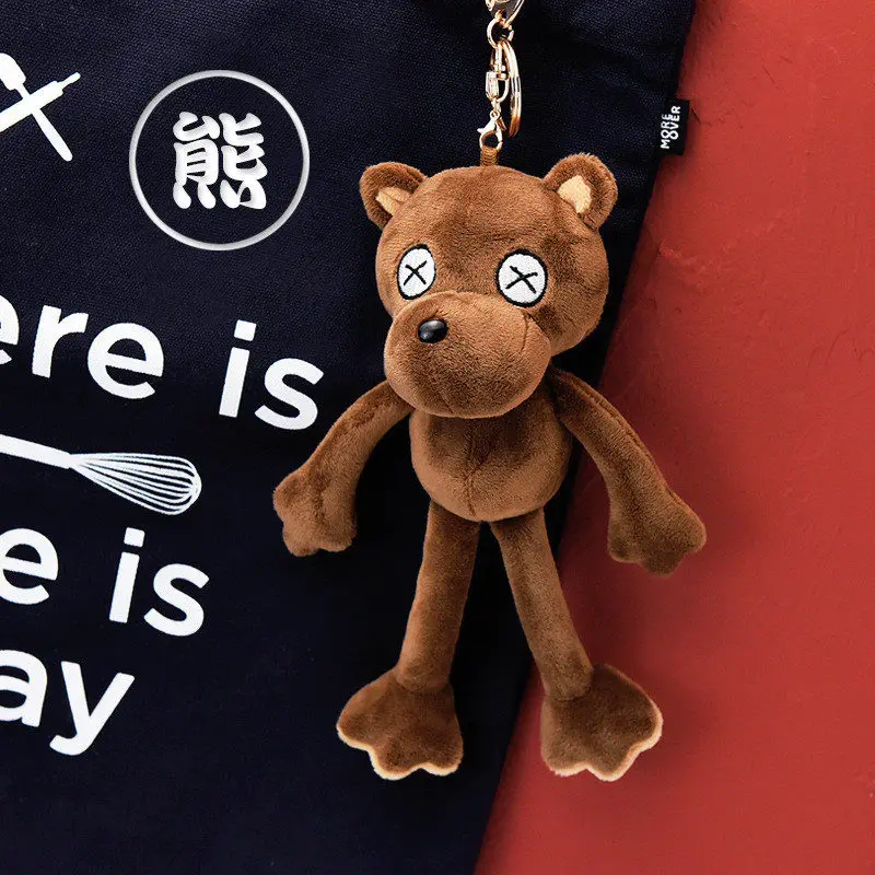M Милые Мультяшные животные плюшевые игрушки брелок для рюкзака брелок длинные ноги лягушка медведь Лев хлеб собака плюшевый мишка Экспрессия кукла милый подарок - Цвет: M