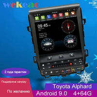 wekeao vertical screen tesla style 12 1 android 9 0 car dvd multimedia player for toyota alphard radio automotivo 4g 2007 2013