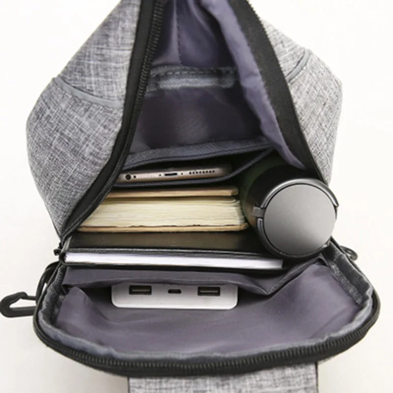 

Cross-Border Creative Men's Chest Bag Outdoor Leisure Usb Male Outdoor Riding ChestBag MultifunctionalSmall ShoulderBag