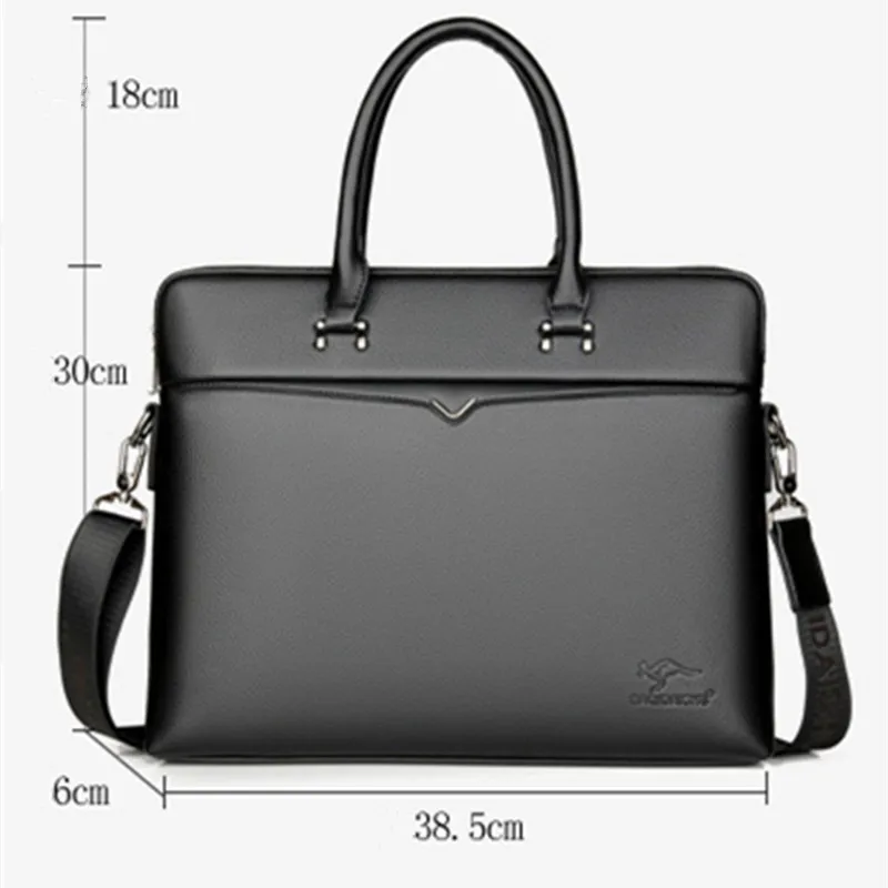 

New men's handbags cross-section briefcase business bag pu leather waterproof shoulder messenger bag